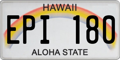 HI license plate EPI180