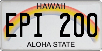 HI license plate EPI200
