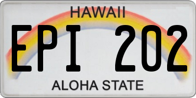 HI license plate EPI202