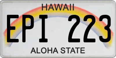 HI license plate EPI223