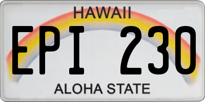 HI license plate EPI230