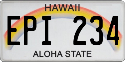 HI license plate EPI234