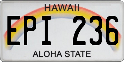 HI license plate EPI236