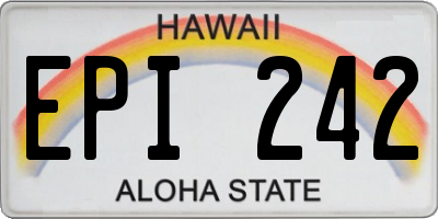 HI license plate EPI242