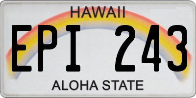 HI license plate EPI243
