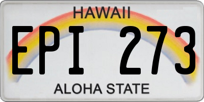 HI license plate EPI273