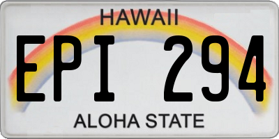 HI license plate EPI294