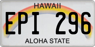 HI license plate EPI296