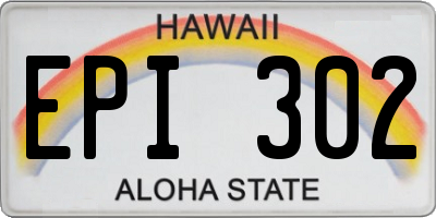 HI license plate EPI302