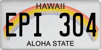 HI license plate EPI304