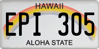 HI license plate EPI305