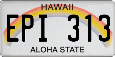 HI license plate EPI313