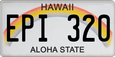 HI license plate EPI320