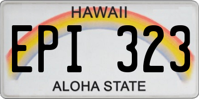 HI license plate EPI323