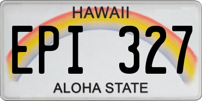 HI license plate EPI327
