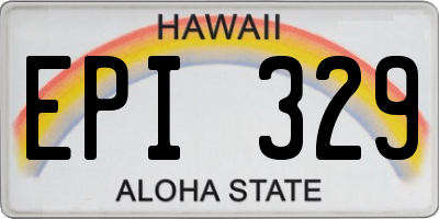 HI license plate EPI329