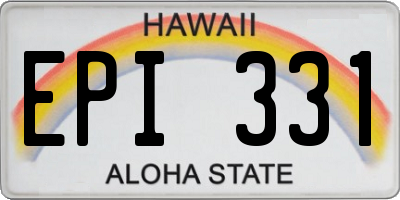 HI license plate EPI331