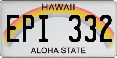 HI license plate EPI332