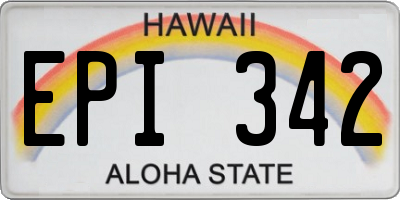 HI license plate EPI342