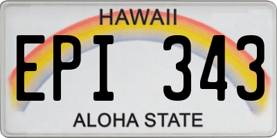 HI license plate EPI343
