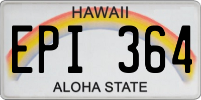 HI license plate EPI364
