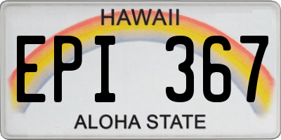 HI license plate EPI367