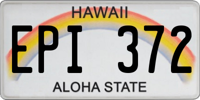HI license plate EPI372