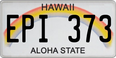 HI license plate EPI373
