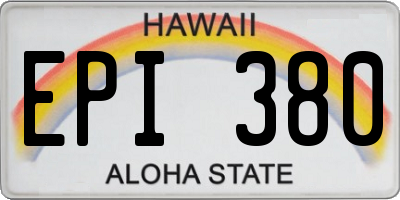 HI license plate EPI380