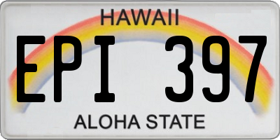 HI license plate EPI397