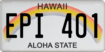 HI license plate EPI401