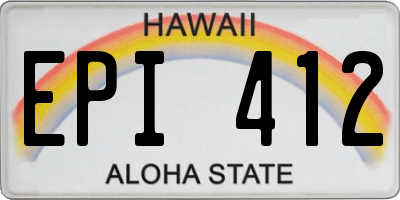 HI license plate EPI412