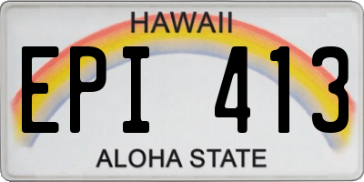 HI license plate EPI413