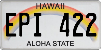 HI license plate EPI422