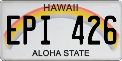 HI license plate EPI426