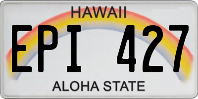 HI license plate EPI427