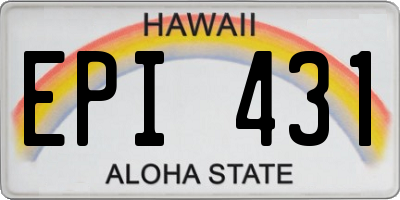HI license plate EPI431