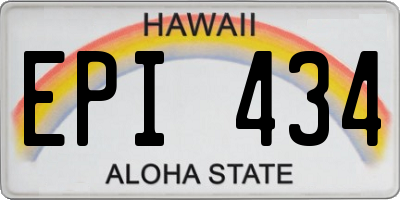 HI license plate EPI434
