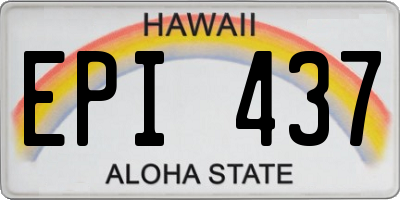 HI license plate EPI437