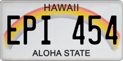 HI license plate EPI454