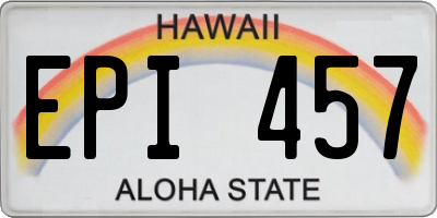 HI license plate EPI457
