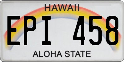HI license plate EPI458