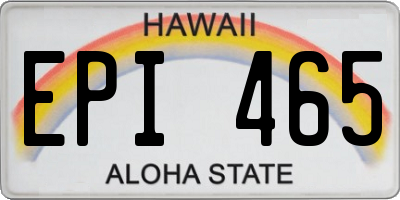 HI license plate EPI465