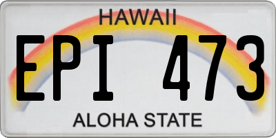 HI license plate EPI473
