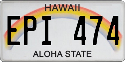 HI license plate EPI474
