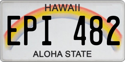 HI license plate EPI482