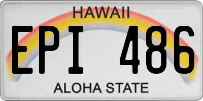HI license plate EPI486