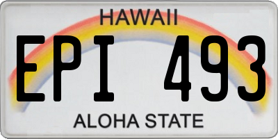HI license plate EPI493