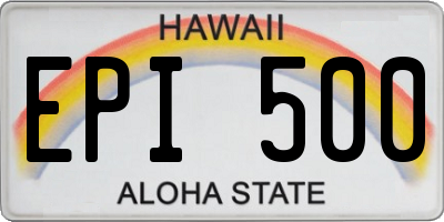 HI license plate EPI500