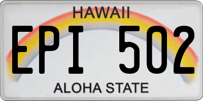 HI license plate EPI502